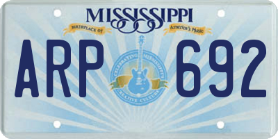 MS license plate ARP692