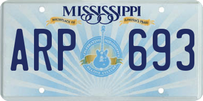 MS license plate ARP693