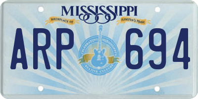 MS license plate ARP694