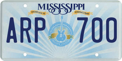 MS license plate ARP700