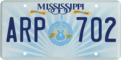 MS license plate ARP702