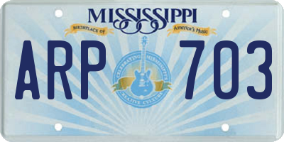 MS license plate ARP703