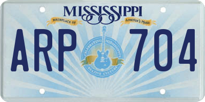 MS license plate ARP704