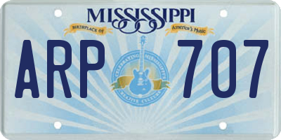 MS license plate ARP707