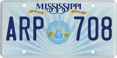 MS license plate ARP708