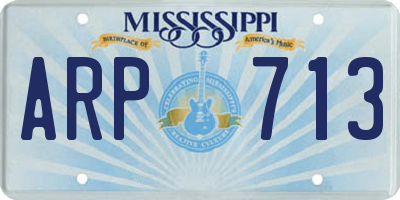 MS license plate ARP713