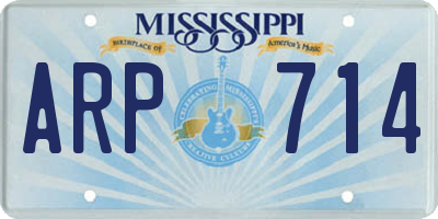 MS license plate ARP714