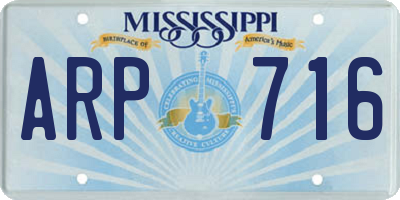 MS license plate ARP716