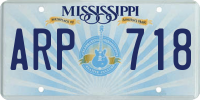 MS license plate ARP718