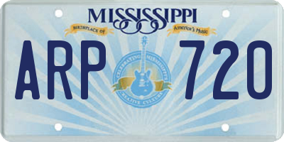 MS license plate ARP720