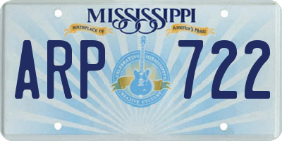 MS license plate ARP722