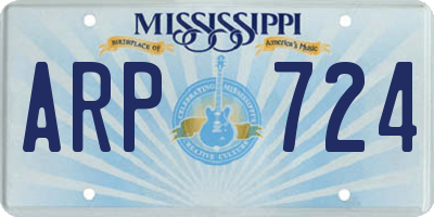 MS license plate ARP724