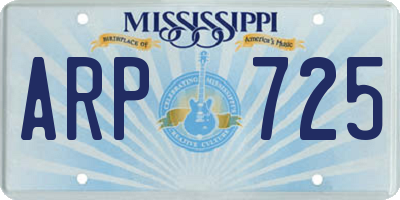 MS license plate ARP725