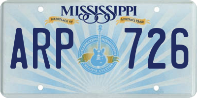 MS license plate ARP726