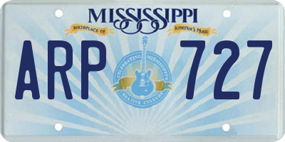 MS license plate ARP727