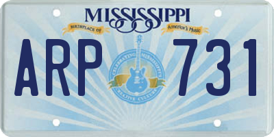 MS license plate ARP731