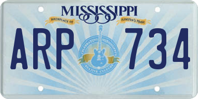 MS license plate ARP734