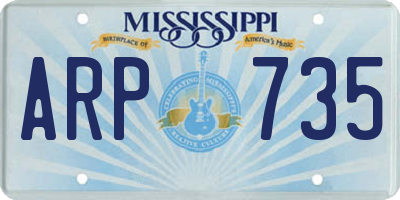 MS license plate ARP735