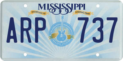 MS license plate ARP737