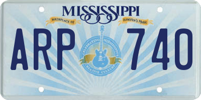 MS license plate ARP740