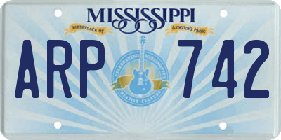 MS license plate ARP742