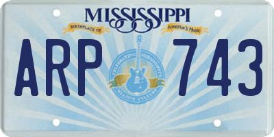 MS license plate ARP743