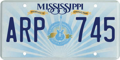 MS license plate ARP745