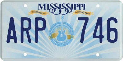 MS license plate ARP746