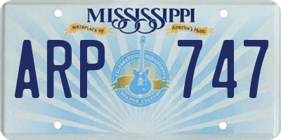 MS license plate ARP747