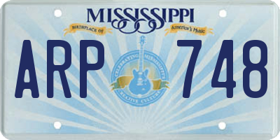 MS license plate ARP748