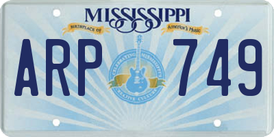 MS license plate ARP749