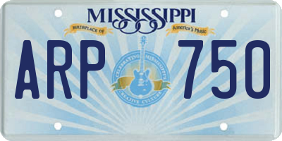 MS license plate ARP750
