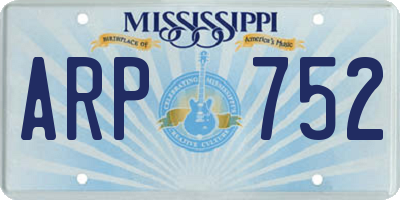 MS license plate ARP752