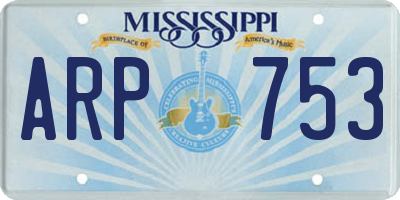 MS license plate ARP753