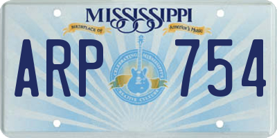 MS license plate ARP754