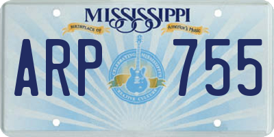 MS license plate ARP755