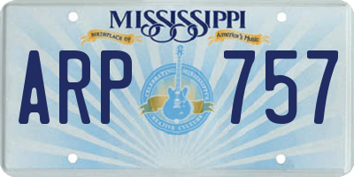 MS license plate ARP757