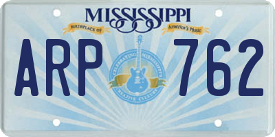 MS license plate ARP762
