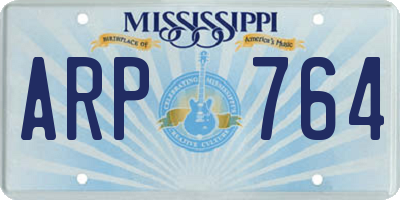 MS license plate ARP764