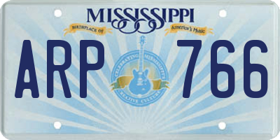 MS license plate ARP766