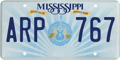 MS license plate ARP767