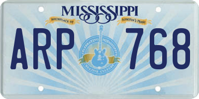 MS license plate ARP768