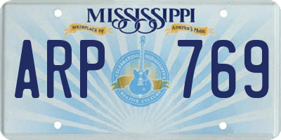 MS license plate ARP769