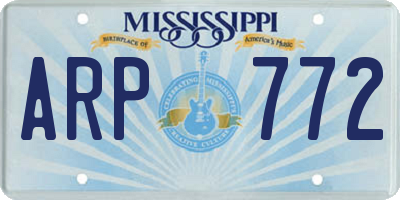 MS license plate ARP772