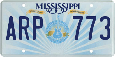 MS license plate ARP773