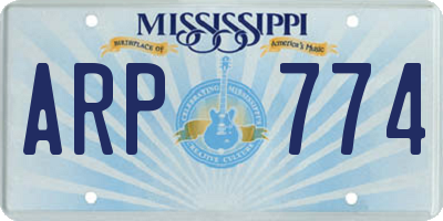 MS license plate ARP774