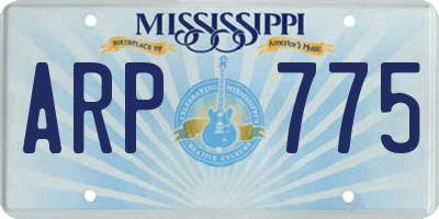 MS license plate ARP775