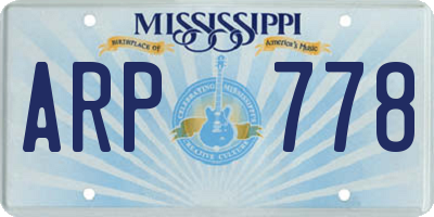 MS license plate ARP778