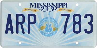 MS license plate ARP783