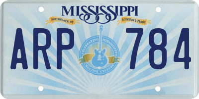 MS license plate ARP784